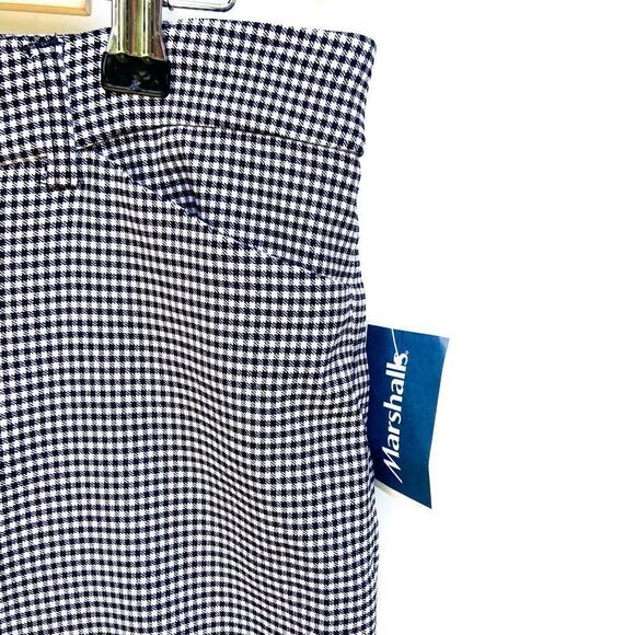NWT Cynthia Rowley Black White Checkered Gingham Stretchy Business Pants - Picture 6 of 9
